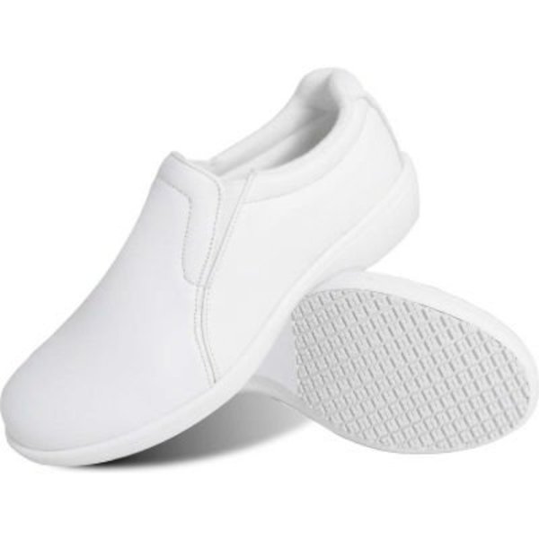 Lfc, Llc Genuine Grip® Women's Slip-on Shoes, Water and Oil Resistant, Size 8W, White 415-8W